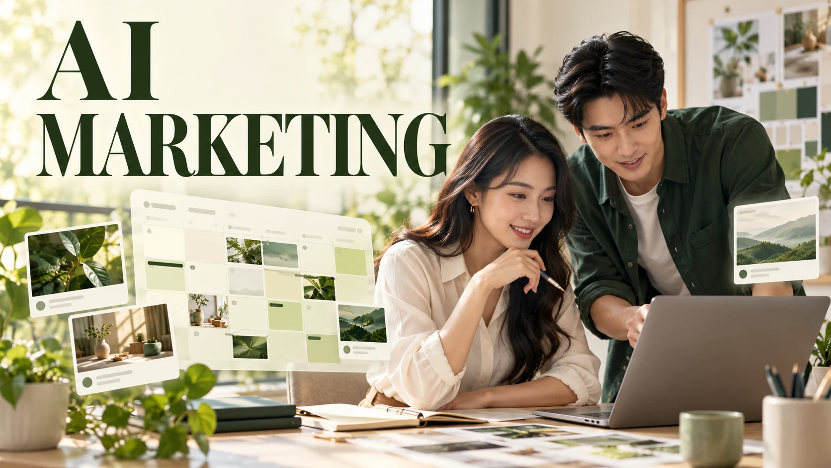 Nhóm marketing xây dựng lịch nội dung và ý tưởng truyền thông với AI